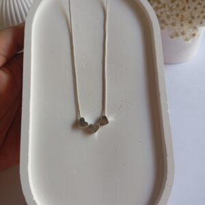 Colar Três Corações Prata